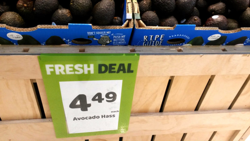 Avokadojen hinta kaupassa Uudessa-Seelannissa